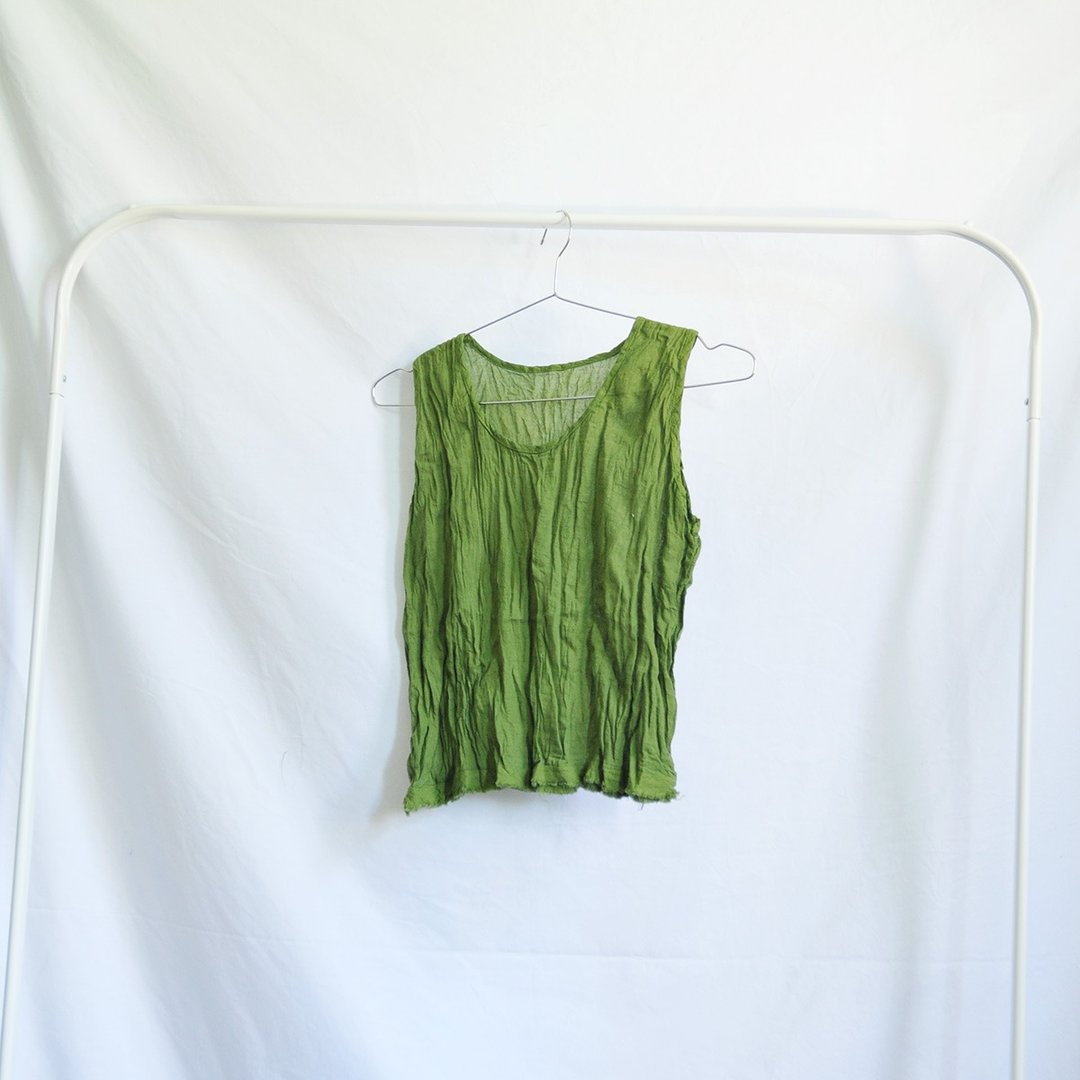 Wrinkle Cotton Top (Green) - 女装上衣 - 棉．麻 绿色