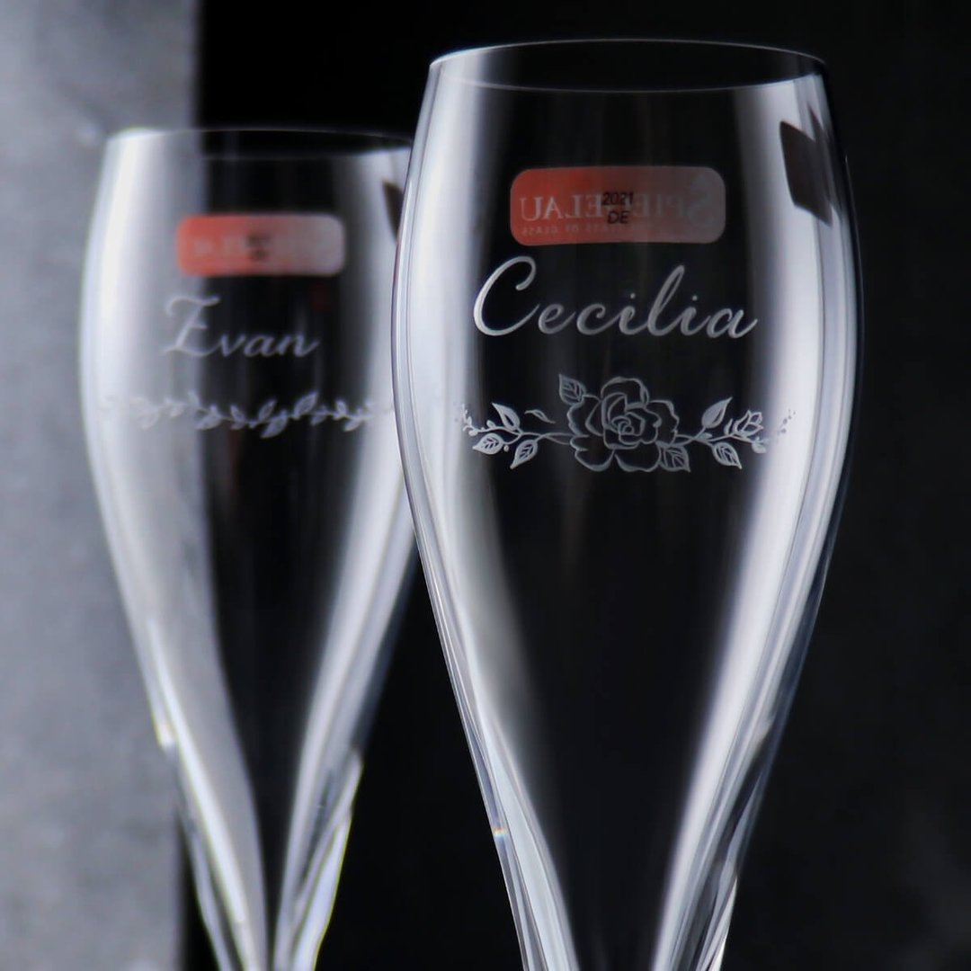 (一对价)160cc【德国Spiegelau】结婚花边Hybrid白金香槟对杯 - 酒杯/酒器 - 玻璃 透明