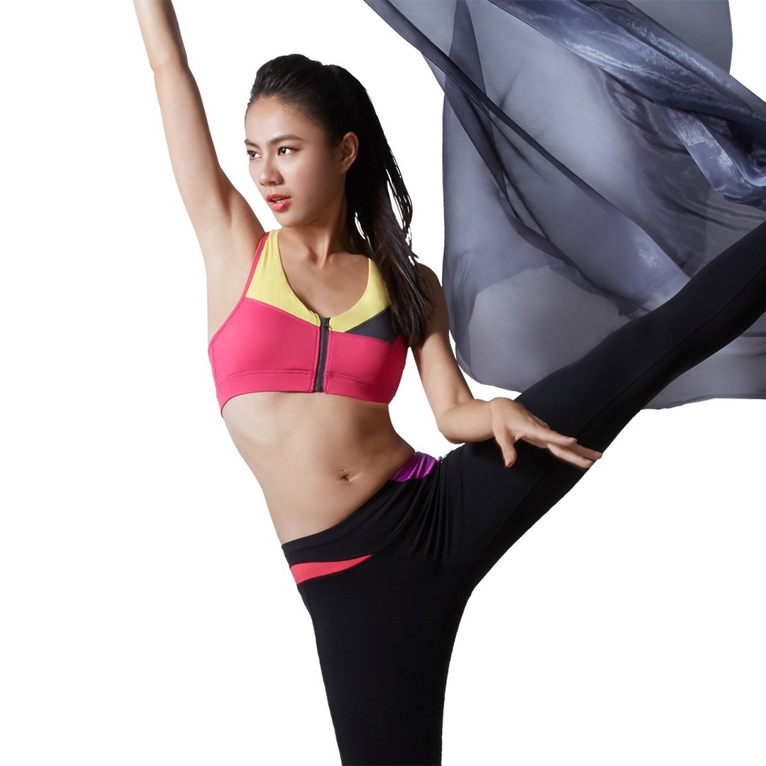 【MACACA】 STB稳定力量zip bra - ATA0502 桃红 - 女装运动内衣 - 聚酯纤维 红色