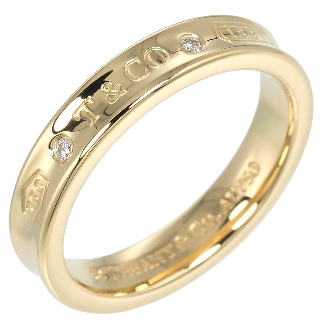 【日本直送】蒂芙尼 戒指 1837 15号 K18黄金 2颗钻石 约6.6g TIFFANY&Co.【二手】A级 - 戒指 - 贵金属 金色