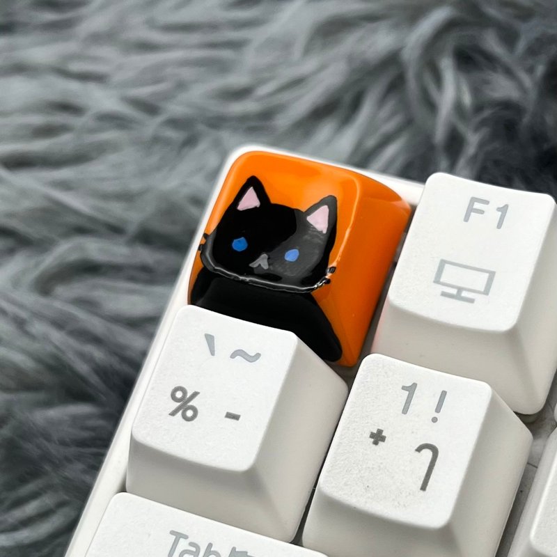 XDA keycap black cat (blue eyes)-orange - 电脑配件 - 塑料 橘色