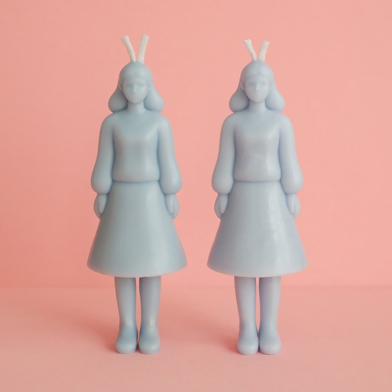 验光女孩 手作香氛蜡烛 獨特混合花香 淺藍色 - 蜡烛/烛台 - 蜡 