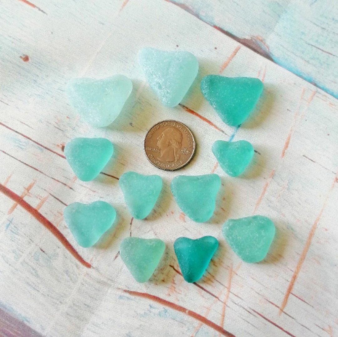 Genuine Sea glass Heart.Aqua sea glass for Sea glass necklace.Sea glass jewelry - 陶艺 - 玻璃 蓝色