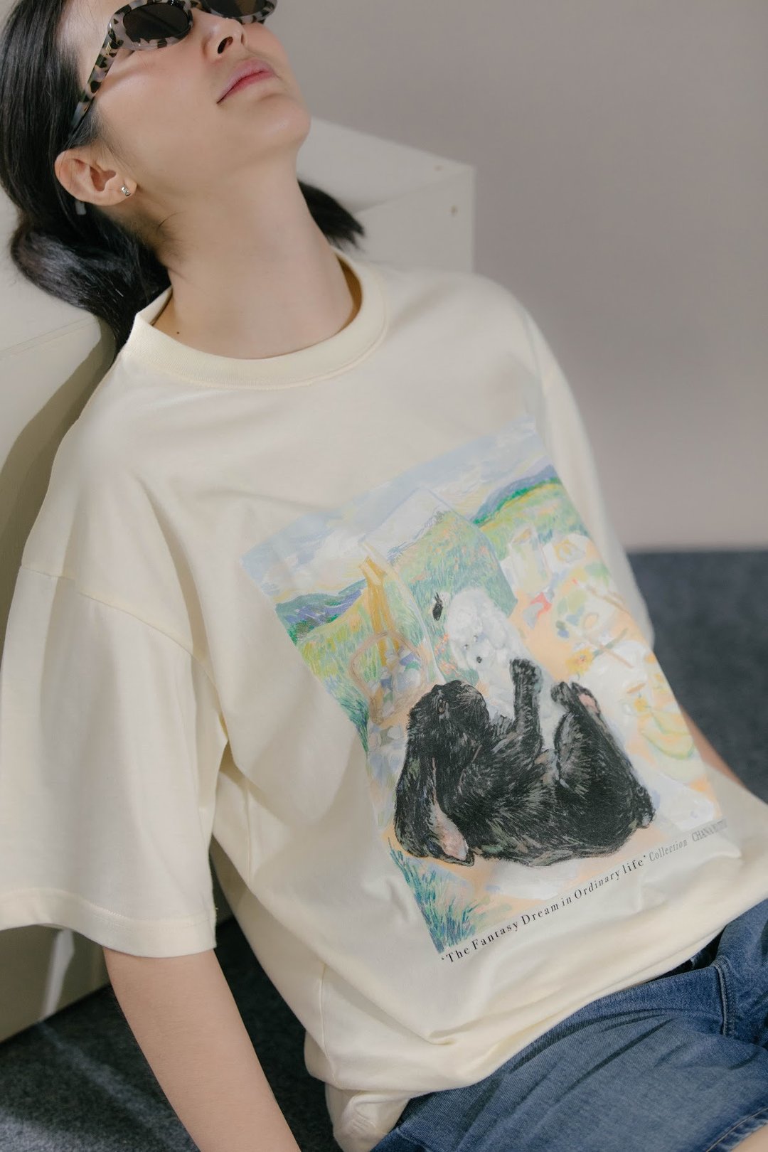 Oversized T-Shirt - 中性连帽卫衣/T 恤 - 棉 白色