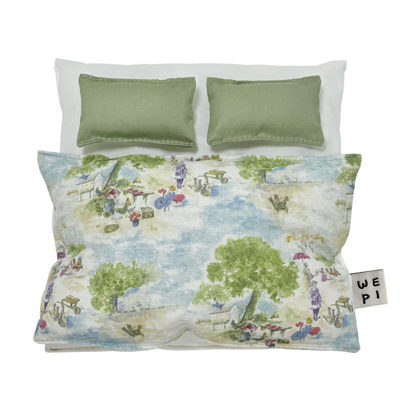 普罗旺斯娃娃寝具(2个枕头)/手工制作迷你礼物微型靠垫玩 - 玩偶/公仔 - 其他材质 