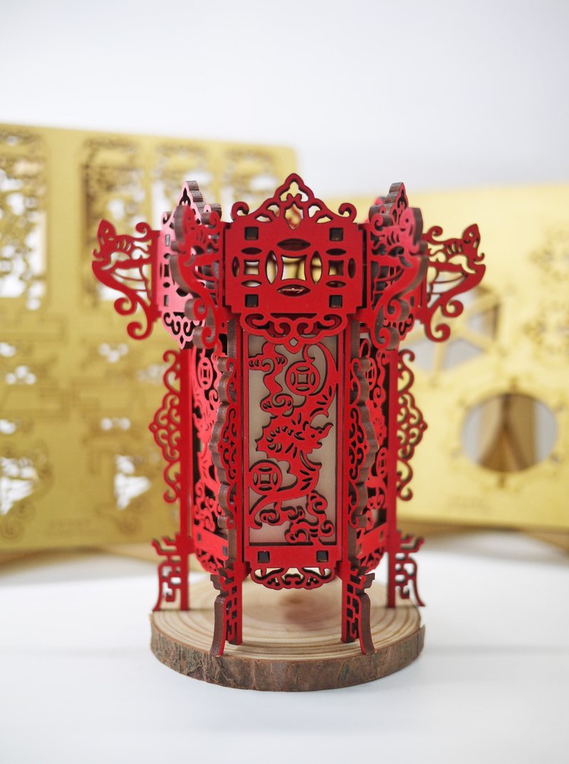 DIY 百福灯摆饰-雷射雕刻-木制 - 木工/竹艺/纸艺 - 木头 红色
