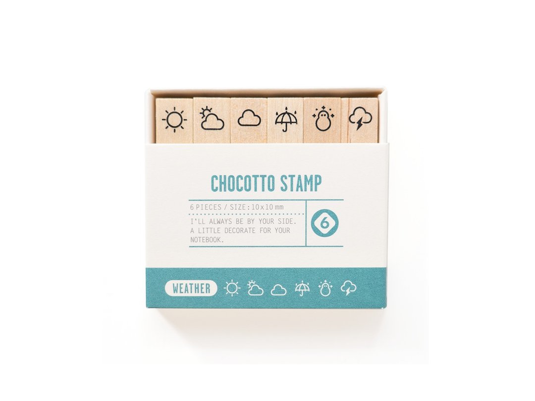 CHOCOTTO STAMP - WEATHER -  天气 - - 印章/印台 - 木头 绿色