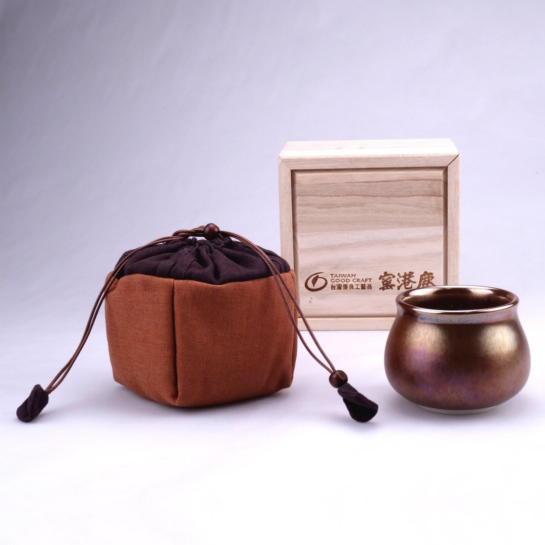 曜变天目醇金杯_大 | 手工陶瓷茶杯 礼盒收藏品 禅意品茗 - 茶具/茶杯 - 瓷 橘色