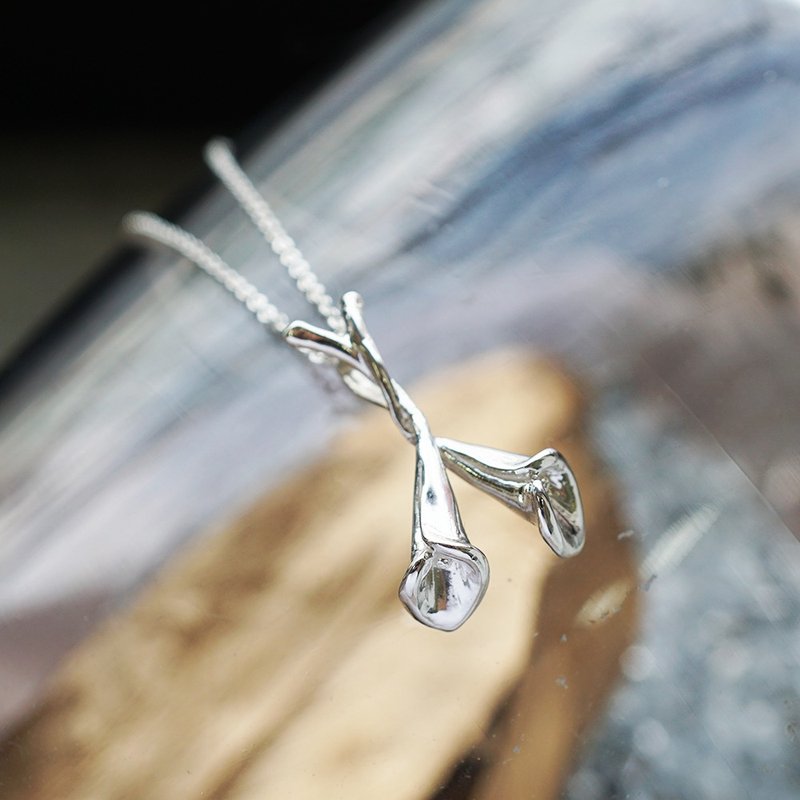 双海芋 立体手工雕花系列纯银项链银饰|银项链推荐(单条价) - 项链 - 纯银 银色