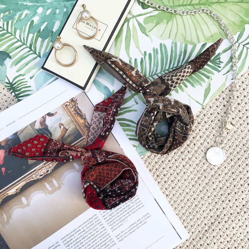 复古格 / 草履虫 格 / 软铁丝 铁丝 发带 发箍 - 发带/发箍 - 棉．麻 