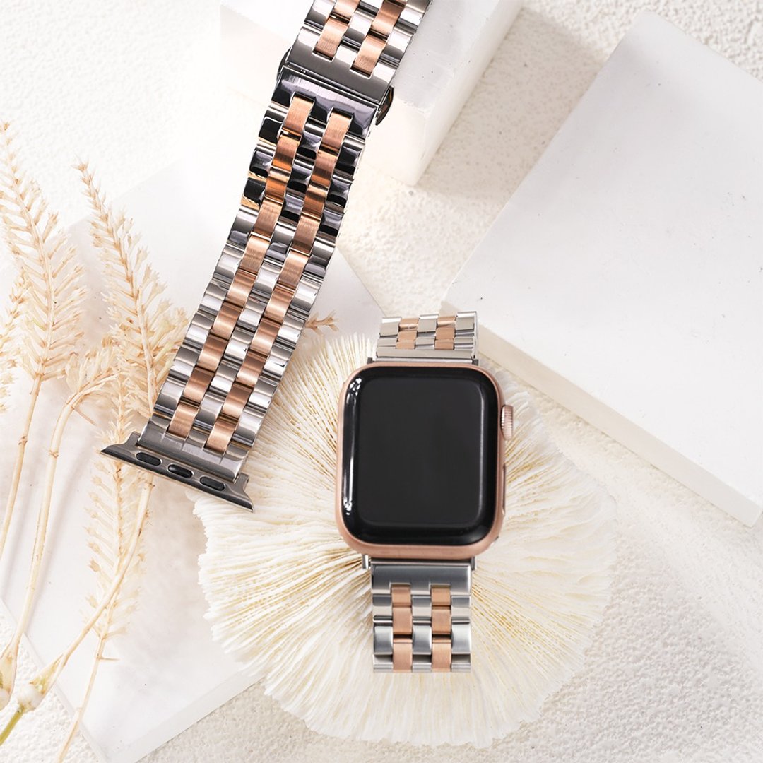Apple watch  - 经典五排亮面316L不锈钢苹果表带 - 表带 - 不锈钢 金色