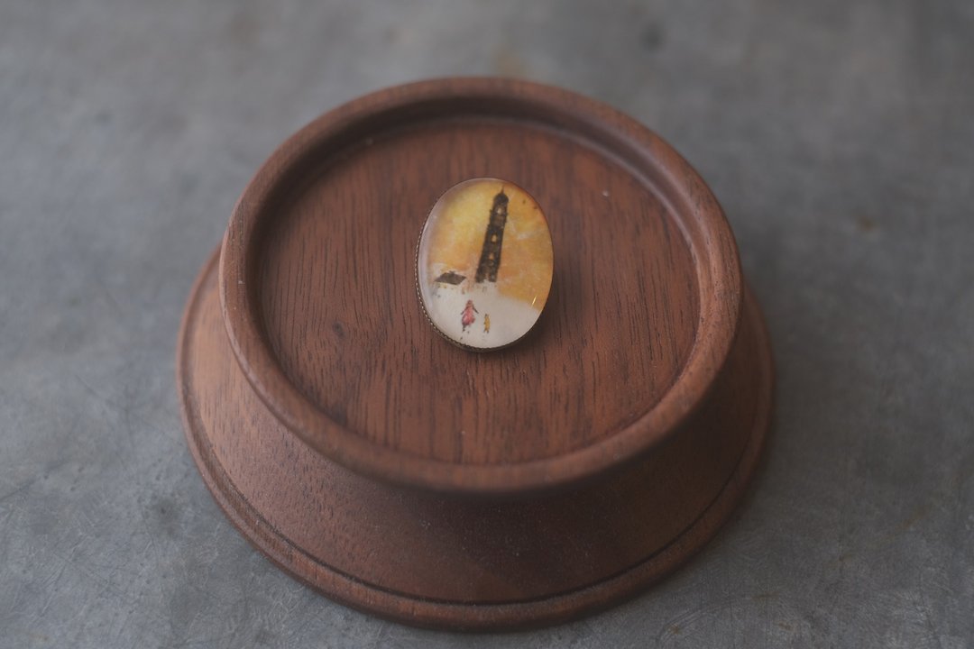 Brooch The Dusk of That Town - 胸针 - 其他材质 橘色