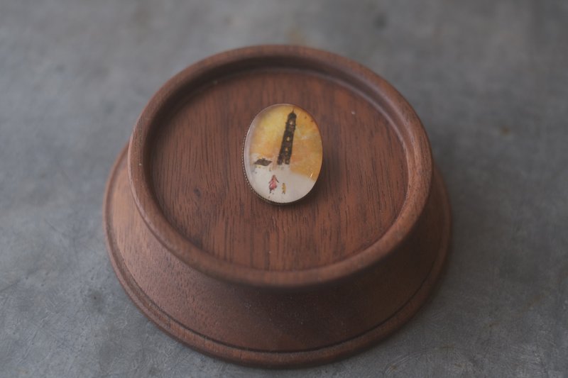 Brooch The Dusk of That Town - 胸针 - 其他材质 橘色