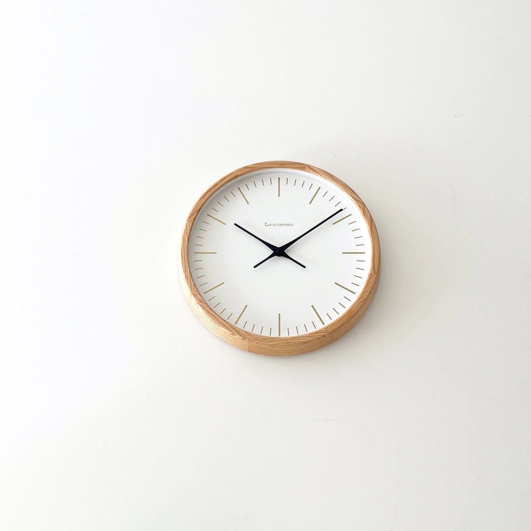 KATOMOKU muku clock 18  橡木 (km-129OA) 挂钟 日本制造 - 时钟/闹钟 - 木头 卡其色