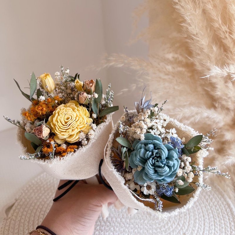 干燥花帆布口袋花束 I 母亲节 I毕业礼物 I 生日礼物 I 婚礼小物 - 干燥花/捧花 - 植物．花 