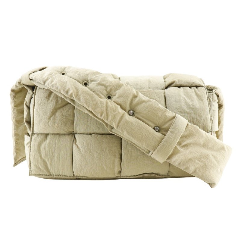 【日本直送】Bottega Veneta 宝缇嘉 Padded Tech Cassette 肩背包 Maxi Intrecciato【二手】 - 侧背包/斜挎包 - 尼龙 卡其色