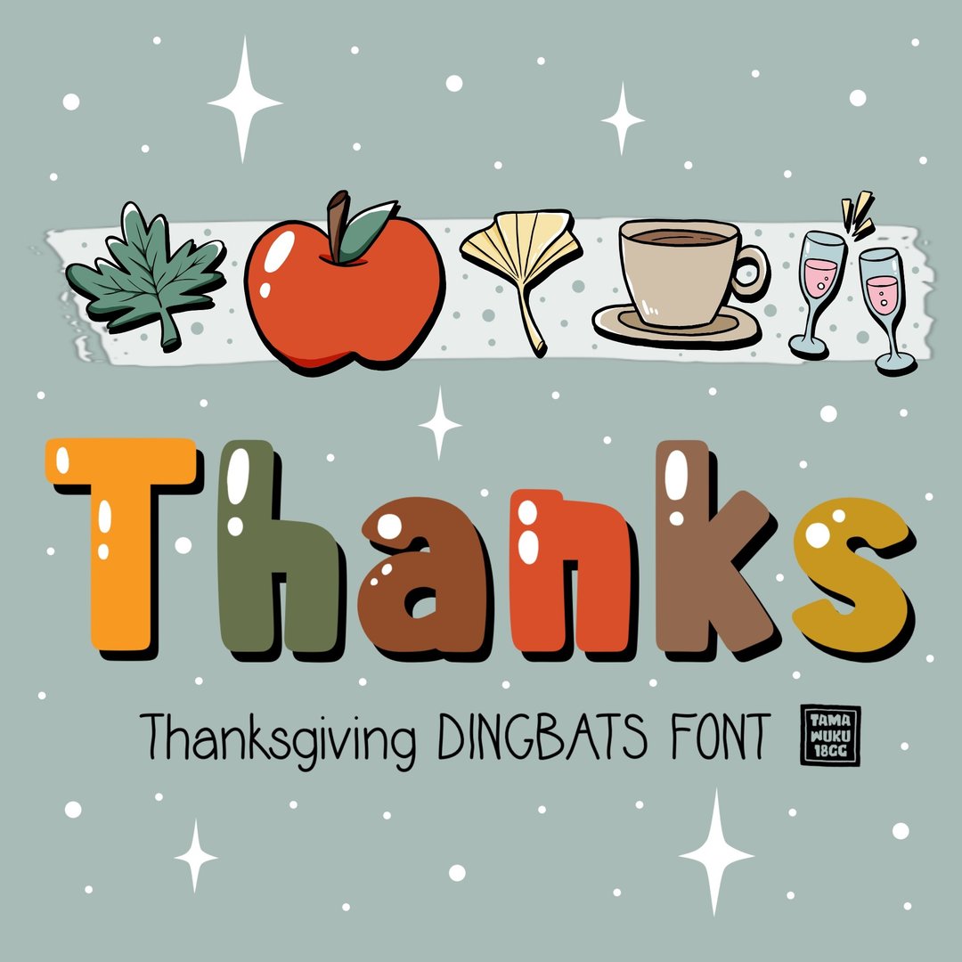 感恩节 OTF Dingbats 字体 - 字体设计 - 其他材质 