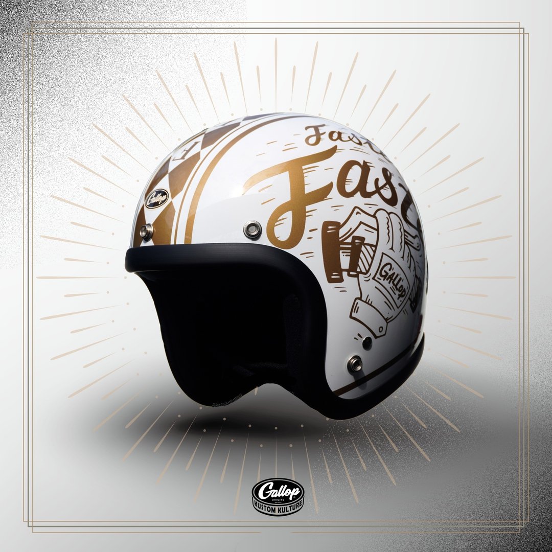 GALLOP Freedom Racer HELMET 自由赛车手 3/4 半罩安全帽 正白色 - 安全帽 - 其他材质 