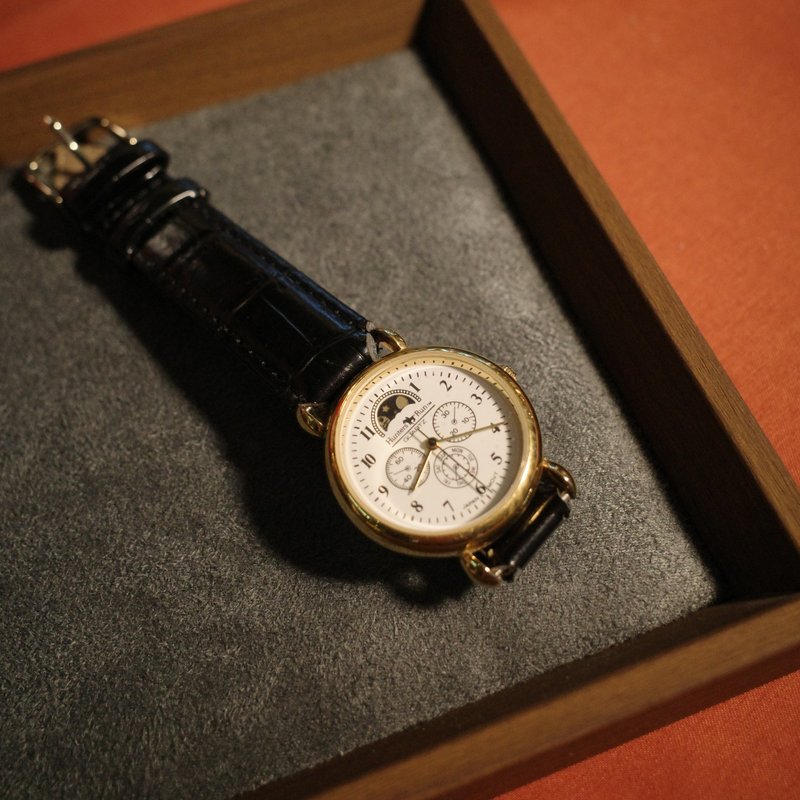 母亲节礼物 Hunter Run 仿小三针石英月相手表 - 对表/情侣表 - 其他金属 白色