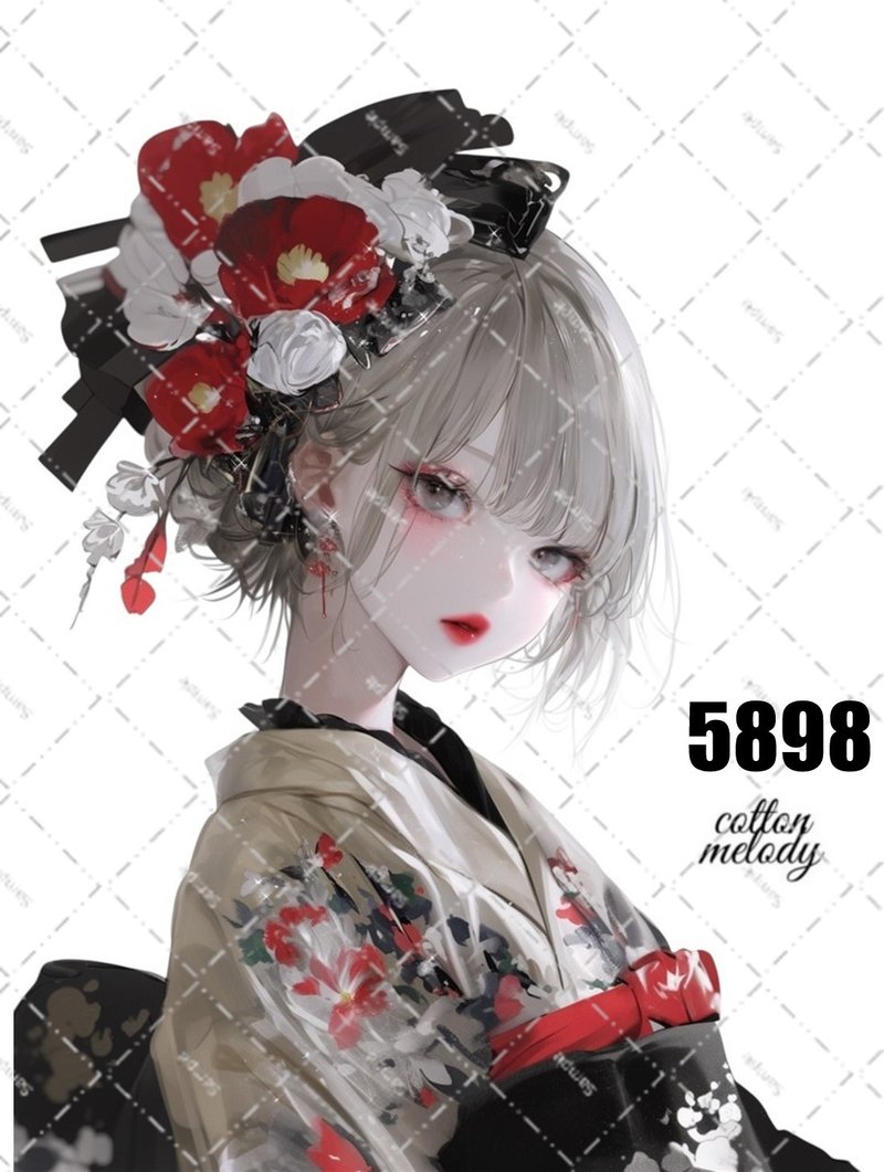 original sticker no.5898 人物贴纸 原创贴纸 女孩贴纸 原创人物贴纸 - 贴纸 - 纸 