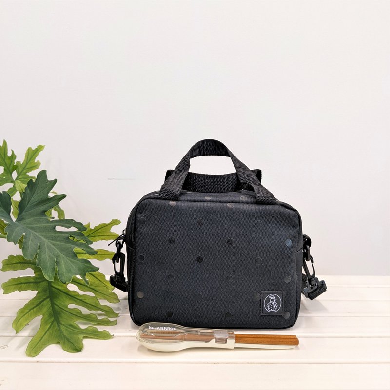 TiDi 黑底黑点点方型保温保冷便当袋 - 其他 - 防水材质 黑色