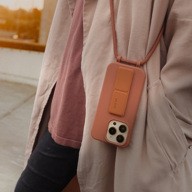 iPhone 14/13/13Pro/12/SE3可拆式Urban Basic 摩卡棕 背绳防摔壳 - 手机壳/手机套 - 塑料 咖啡色