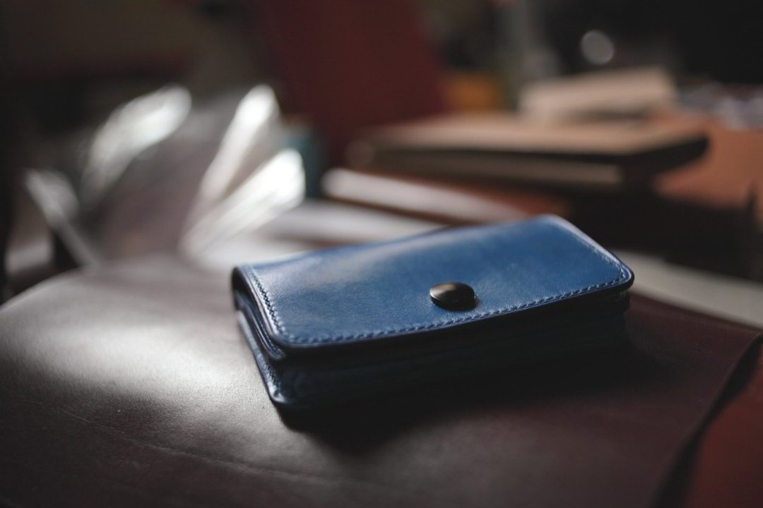 蓝色 手染 植鞣 牛革 纯手工制 大容量 卡片包 名片包 card holder - 名片夹/名片盒 - 真皮 蓝色