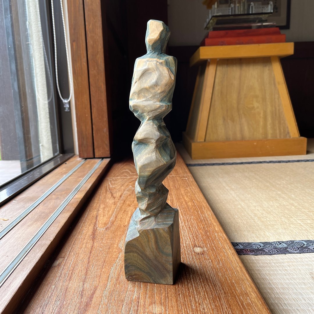 绿檀摆件　抽象人形雕刻摆件　收藏艺品　家饰　雕刻件 - 摆饰 - 木头 绿色