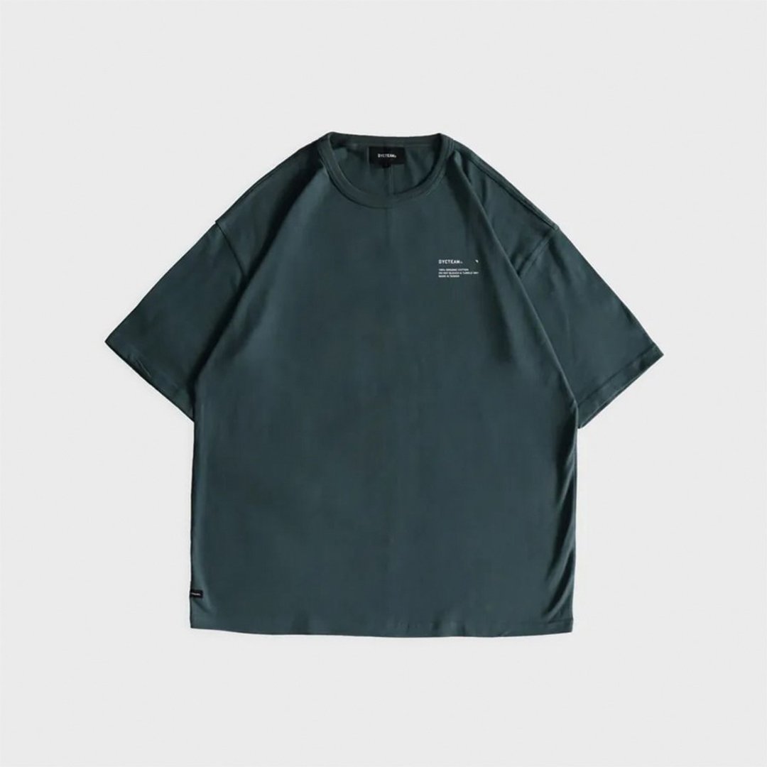 DYCTEAM - ORGANIC LOOSE TEE (gray green) - 男装上衣/T 恤 - 棉 绿色
