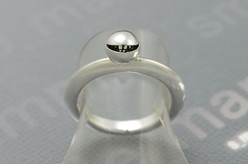 smile ball ring_9 ( s_m-R.17) 微笑 笑 銀 環 戒指 指环 jewelry sterling silver - 戒指 - 纯银 银色