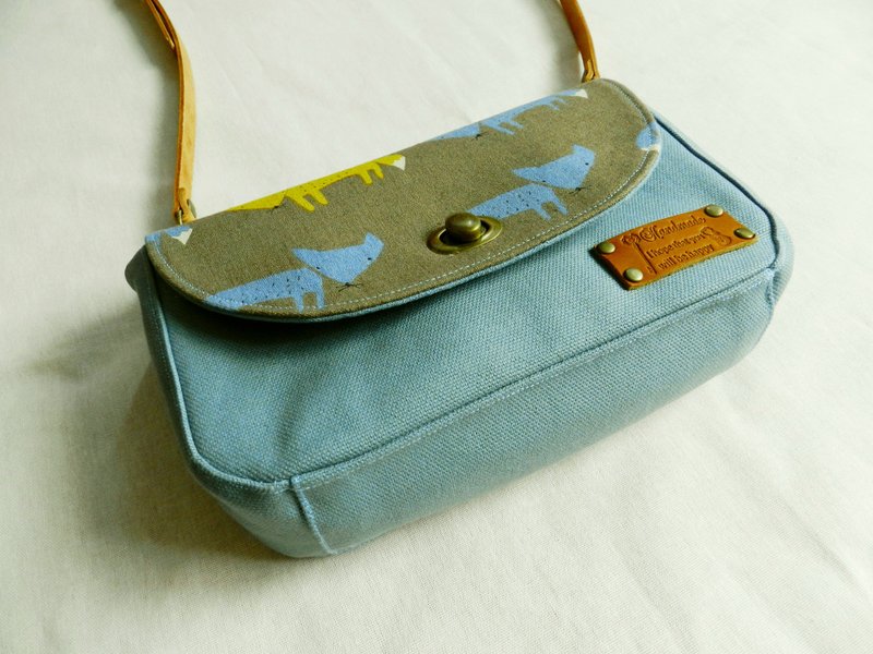 日本8号帆布系列 ~狐狸小旅行随身三层斜背包/肩背包/护照包 - 侧背包/斜挎包 - 棉．麻 多色