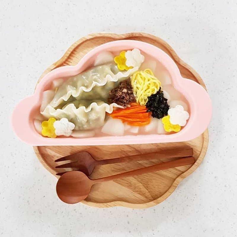 韩国【Mother's Corn】云朵单格硅胶餐盘(樱花粉) - 儿童餐具/餐盘 - 其他材质 