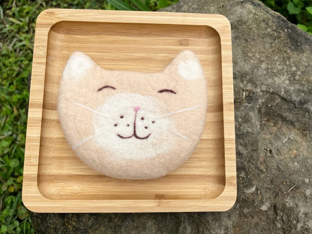 圆滚滚粉色猫咪 零钱包 小钱包 拉链包 收纳包 - 零钱包 - 羊毛 粉红色