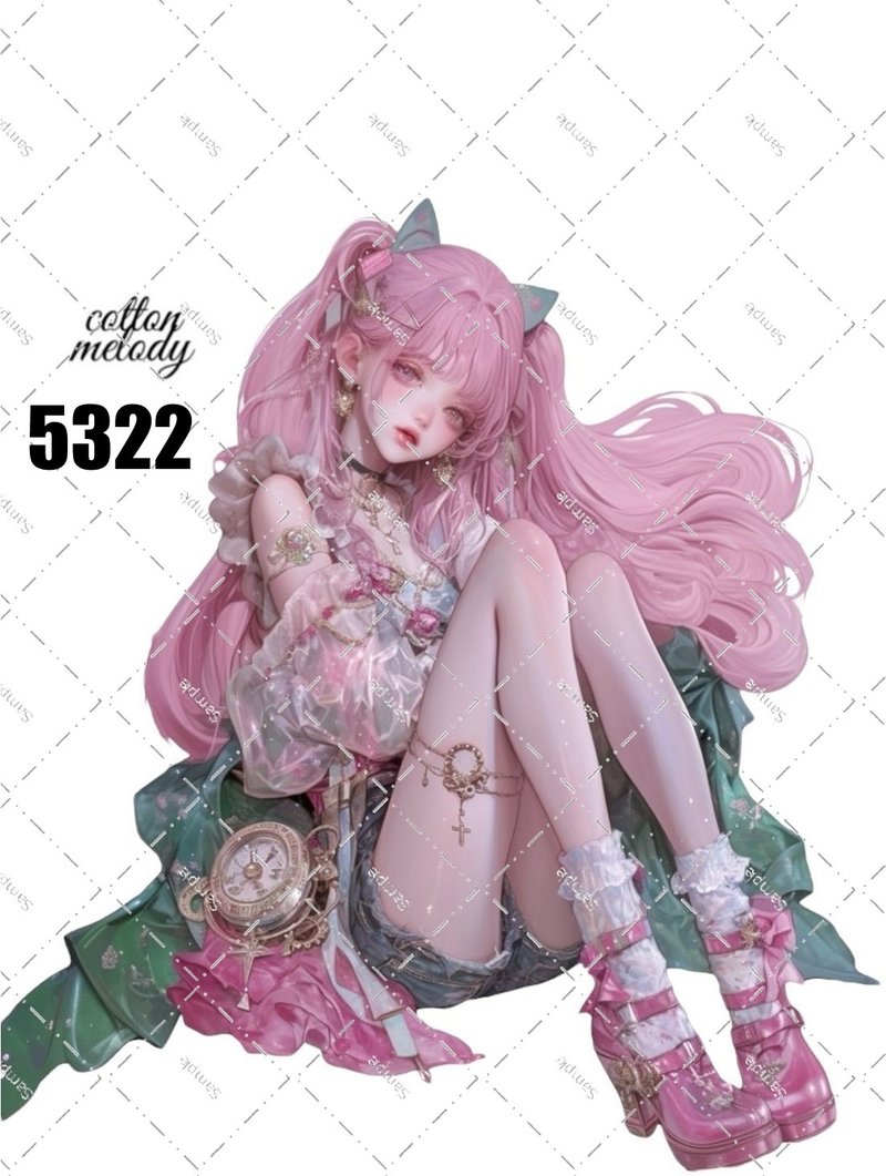 original sticker no.5322 人物贴纸 原创贴纸 原创人物贴纸 装饰贴纸 cotton melody - 贴纸 - 纸 