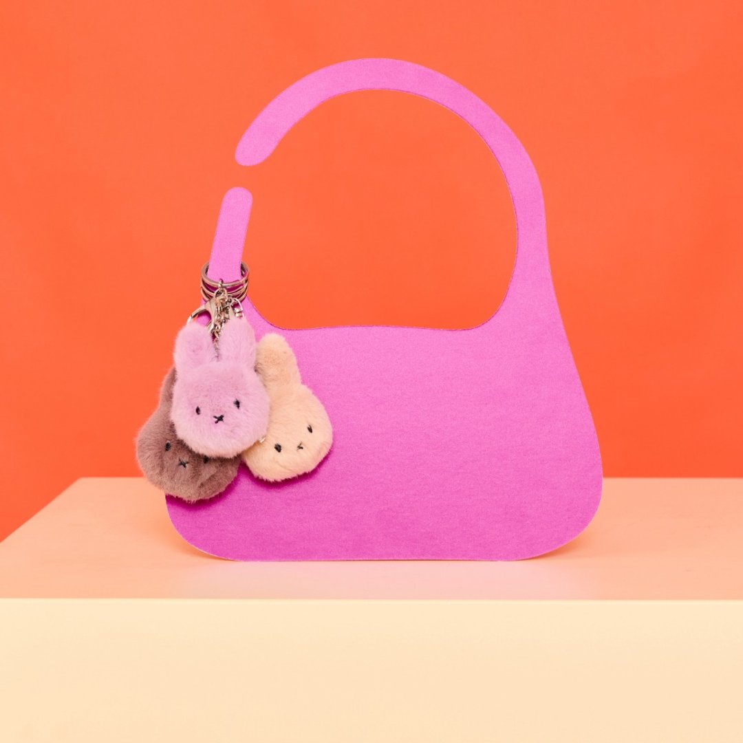 24 出货【JISOO 同款】BON TON TOYS Miffy 米菲兔环保毛绒钥匙圈 -8c - 钥匙链/钥匙包 - 聚酯纤维 多色