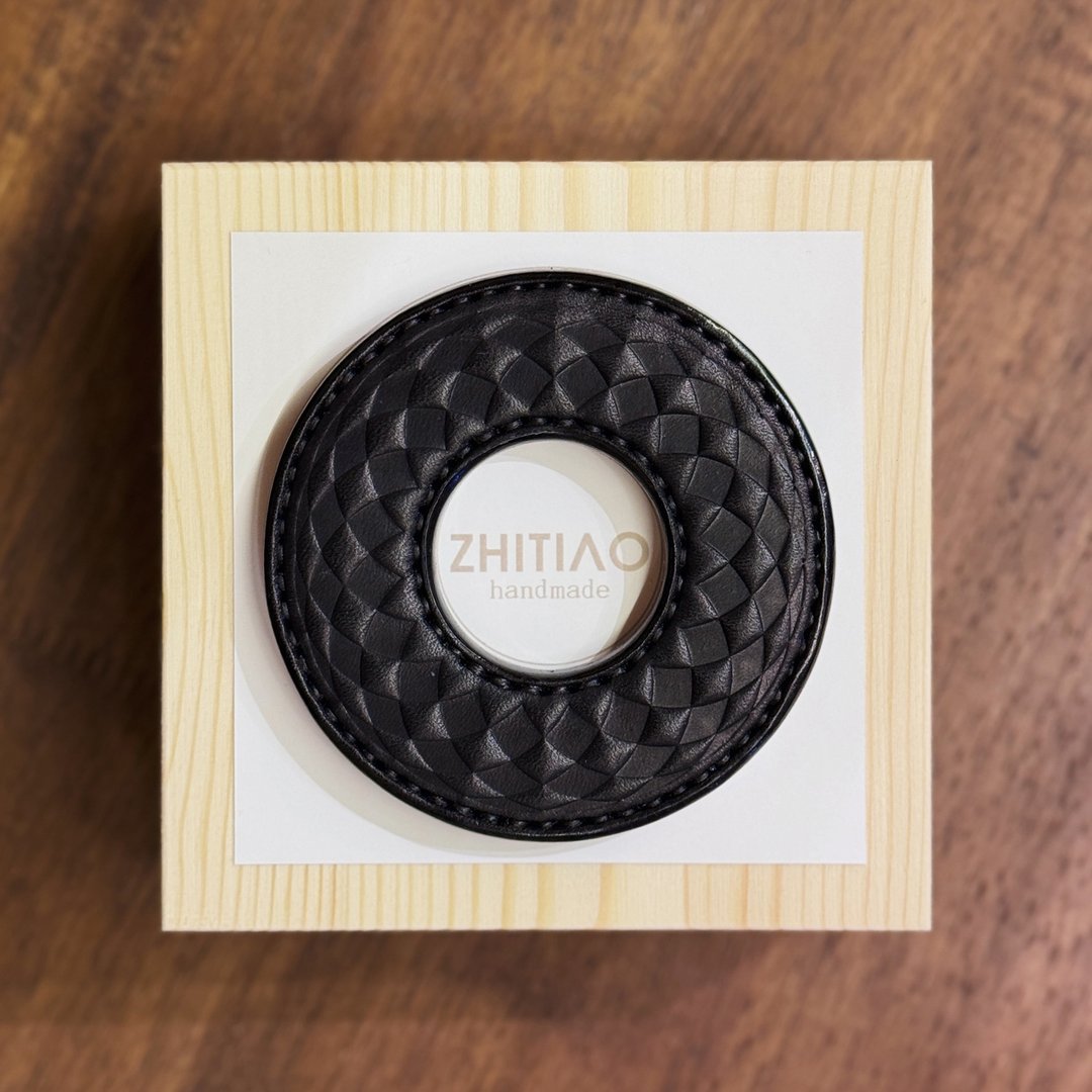 原创手工制作牛皮剑道刀镡 超维弦切 黑色 剑锷 Tsuba - 运动配件 - 真皮 黑色