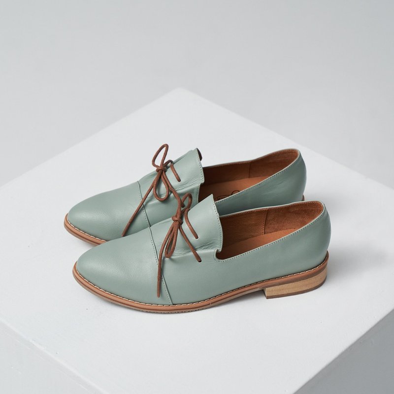 慢动作抓皱小皮鞋-尤加利绿 - 其他女款皮鞋 - 真皮 绿色