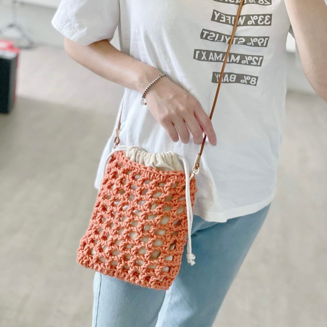 Diy 钩织 镂空包【Crochet bag kit 】材料包 - 编织/刺绣/羊毛毡/裁缝 - 棉 