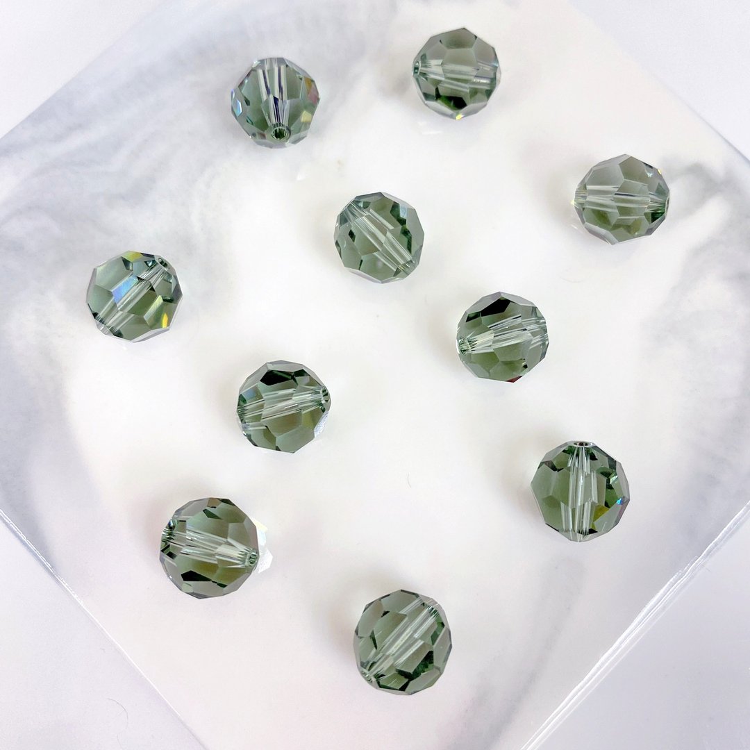 Edith & Jaz • Swarovski 10mm圆形切面散珠(黑镄)一组十颗 - 零件/散装材料/工具 - 玻璃 灰色