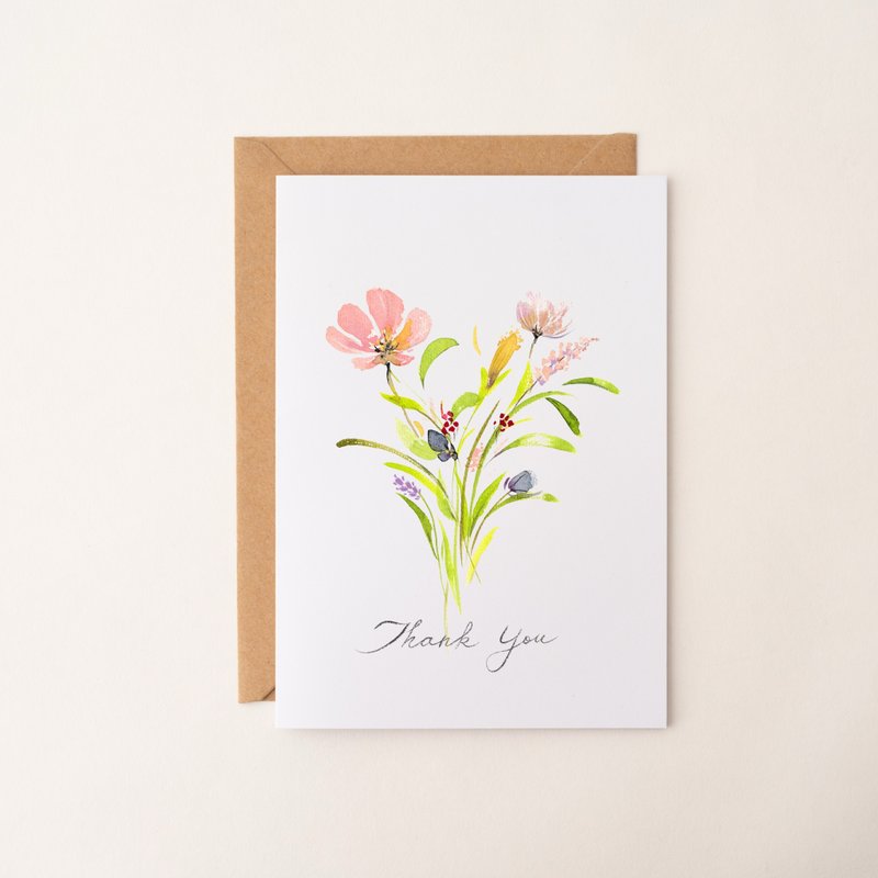 水彩花卉手绘卡片 植物 祝福卡片 生日贺卡 感谢卡 艺术卡 万用卡 - 卡片/明信片 - 纸 多色