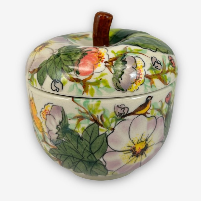 波兰手绘手工陶-苹果造型盅 12cm 幻紫迷情系列 设计师款 - 碗 - 陶 紫色