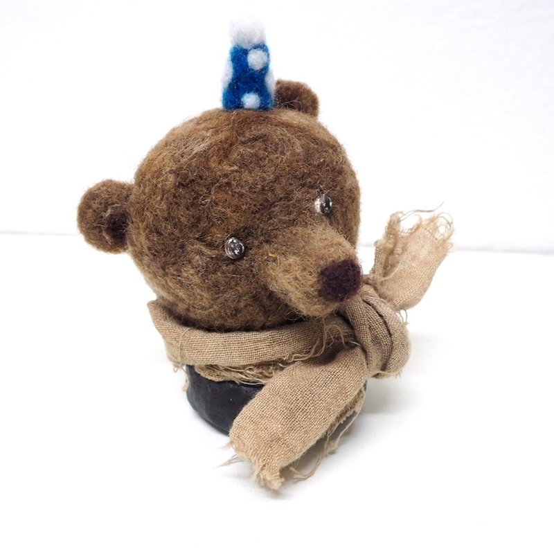 羊毛棕色泰迪熊 - 玩偶/公仔 - 羊毛 咖啡色