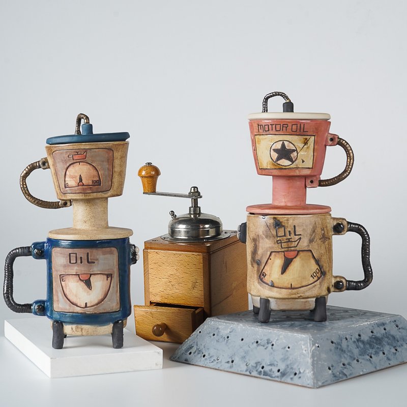 Coffee dripper Red Star - Oil Storage - 花瓶/陶器 - 陶 多色