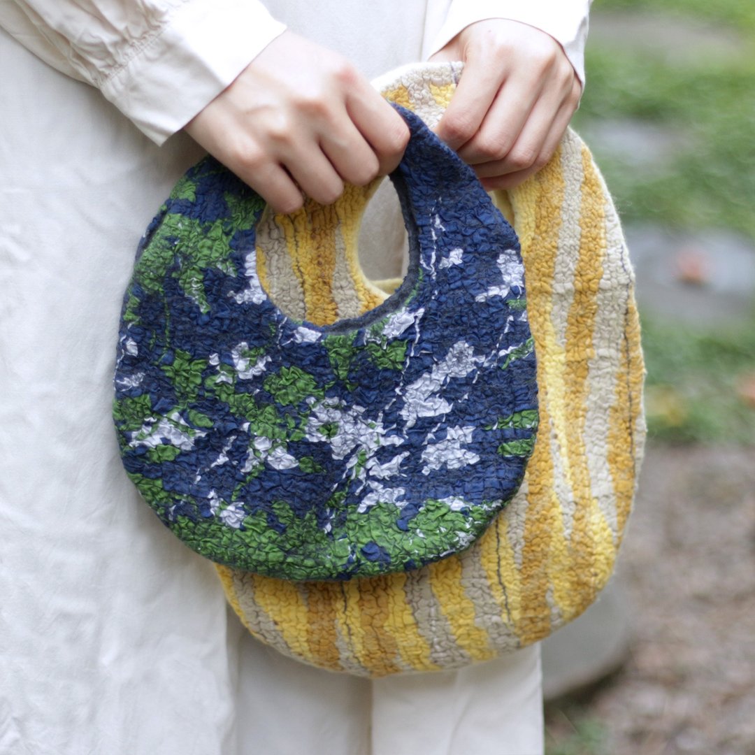 【羊毛毡 - 玩纤维】upcycling — 布料改造 · 手提包 - 编织/羊毛毡/布艺 - 羊毛 