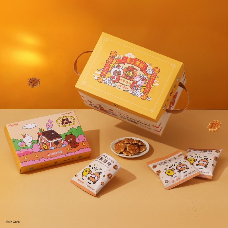大武山牧场 LINE FRIENDS 马上富翁小松饼礼盒 - 零食/点心 - 新鲜食材 黄色