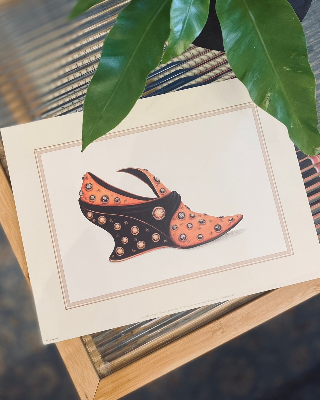 Fiona Saunders复古时尚设计- La Chaussure de Simone平版印刷 - 海报/装饰画/版画 - 纸 红色