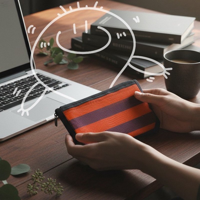 拉链包 - 化妆包/杂物包 - 尼龙 红色