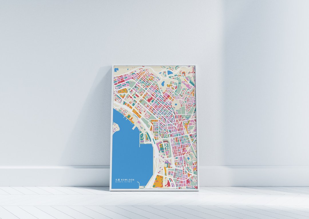 九龙色彩格网 — 地图艺术海报 - 海报/装饰画/版画 - 纸 