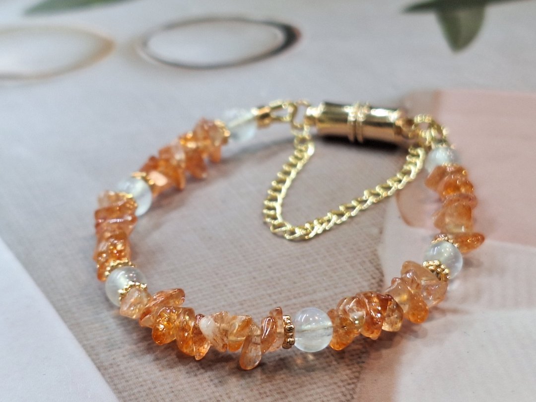 金太阳/蓝月光 14k 磁扣手链 - 手链/手环 - 水晶 