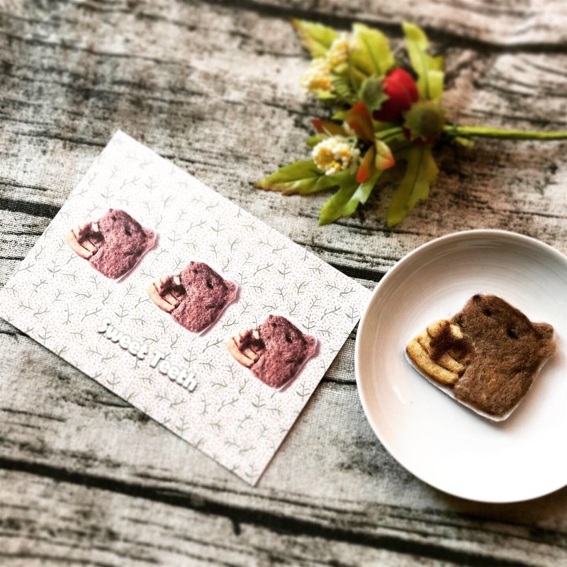 明信片 _ 水豚 舒芙蕾 松饼 羊毛毡 - 卡片/明信片 - 纸 卡其色